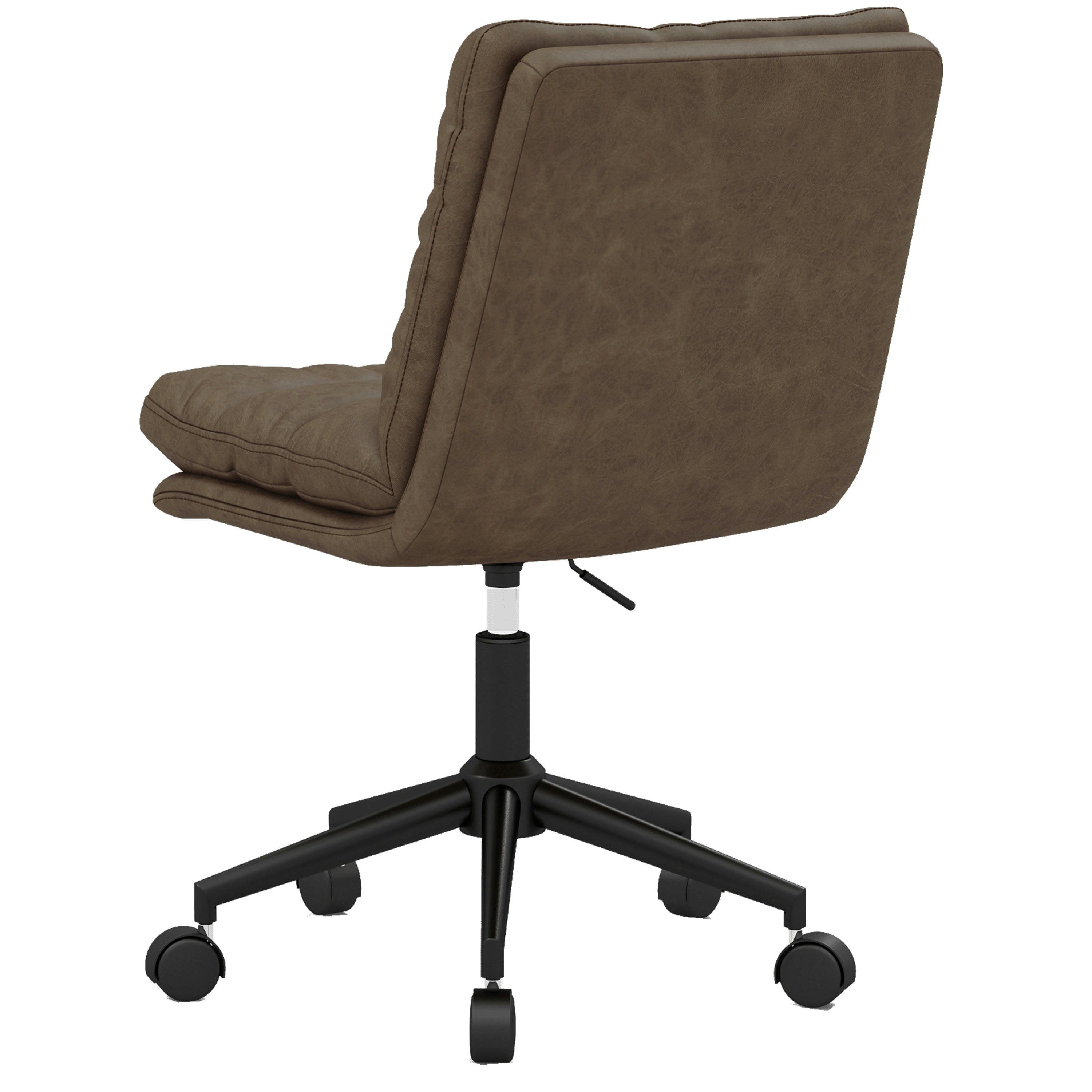 - MATT-Fauteuil de bureaux en cuir synthétique patiné Marron