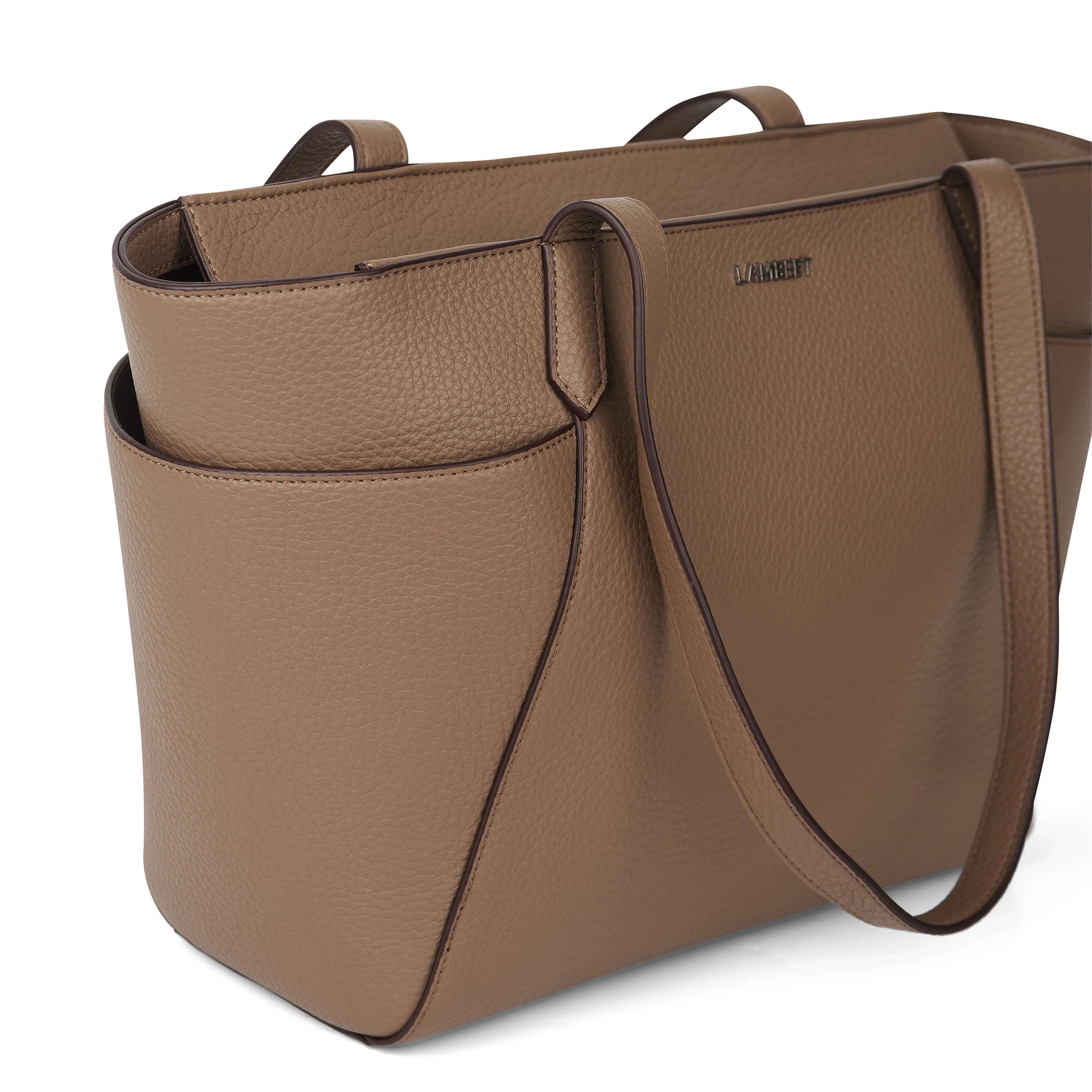 The Opale – Taupe Medium Vegan Leather Tote Bag