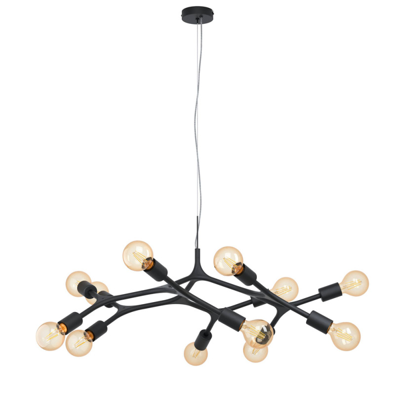 Suspension Bocadella noire E27 12 x 60 W EGLO