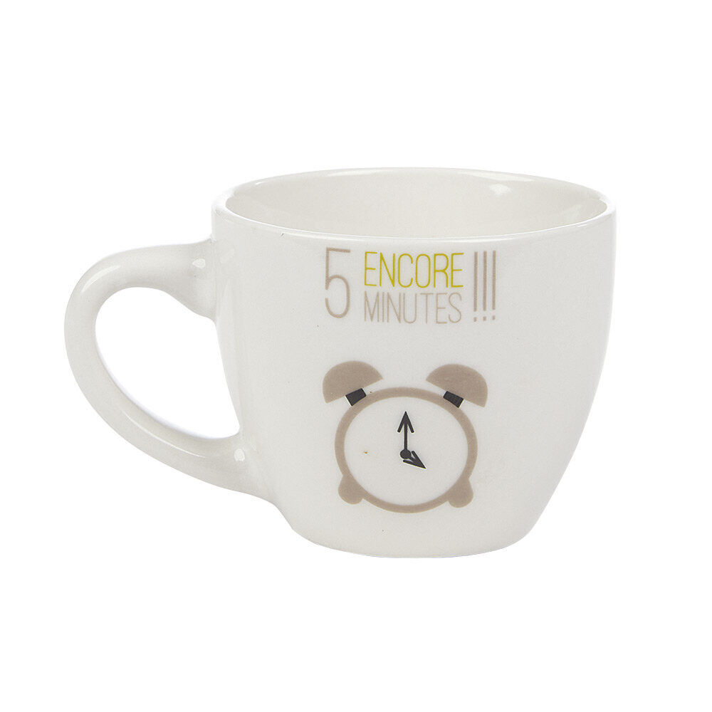 Tasse à expresso porcelaine blanc à motif réveil 9 cl