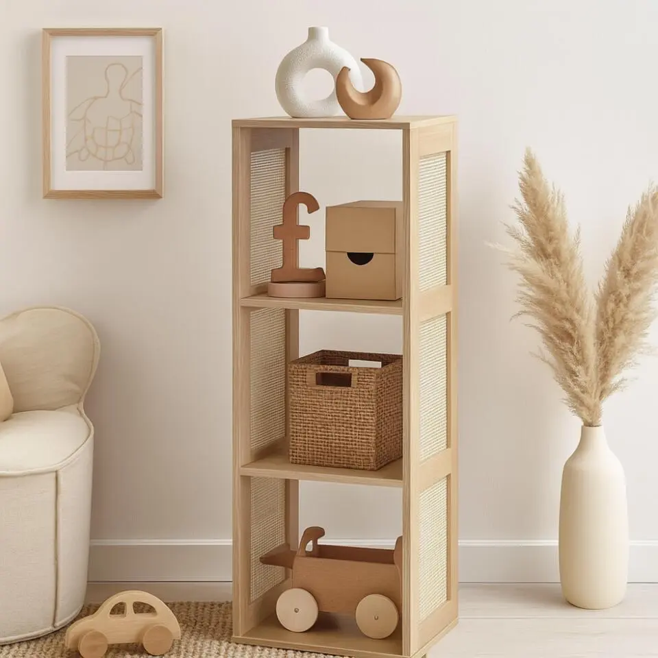 MISOU Wandkast 3 Vakken Bali - Bruin