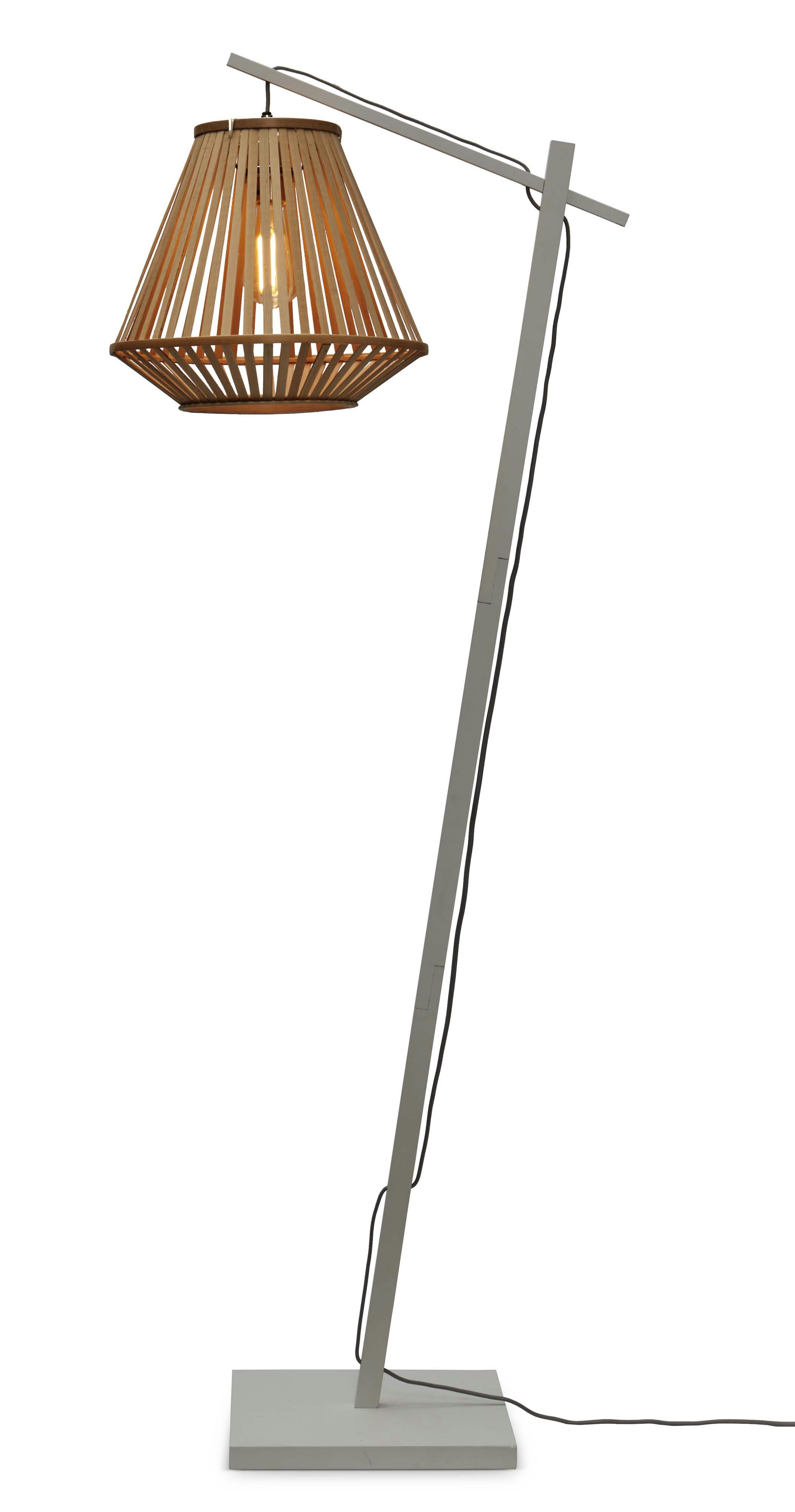 MERAPI - Lampadaire bambou abat-jour bambou blanc/naturel, h. 150cm