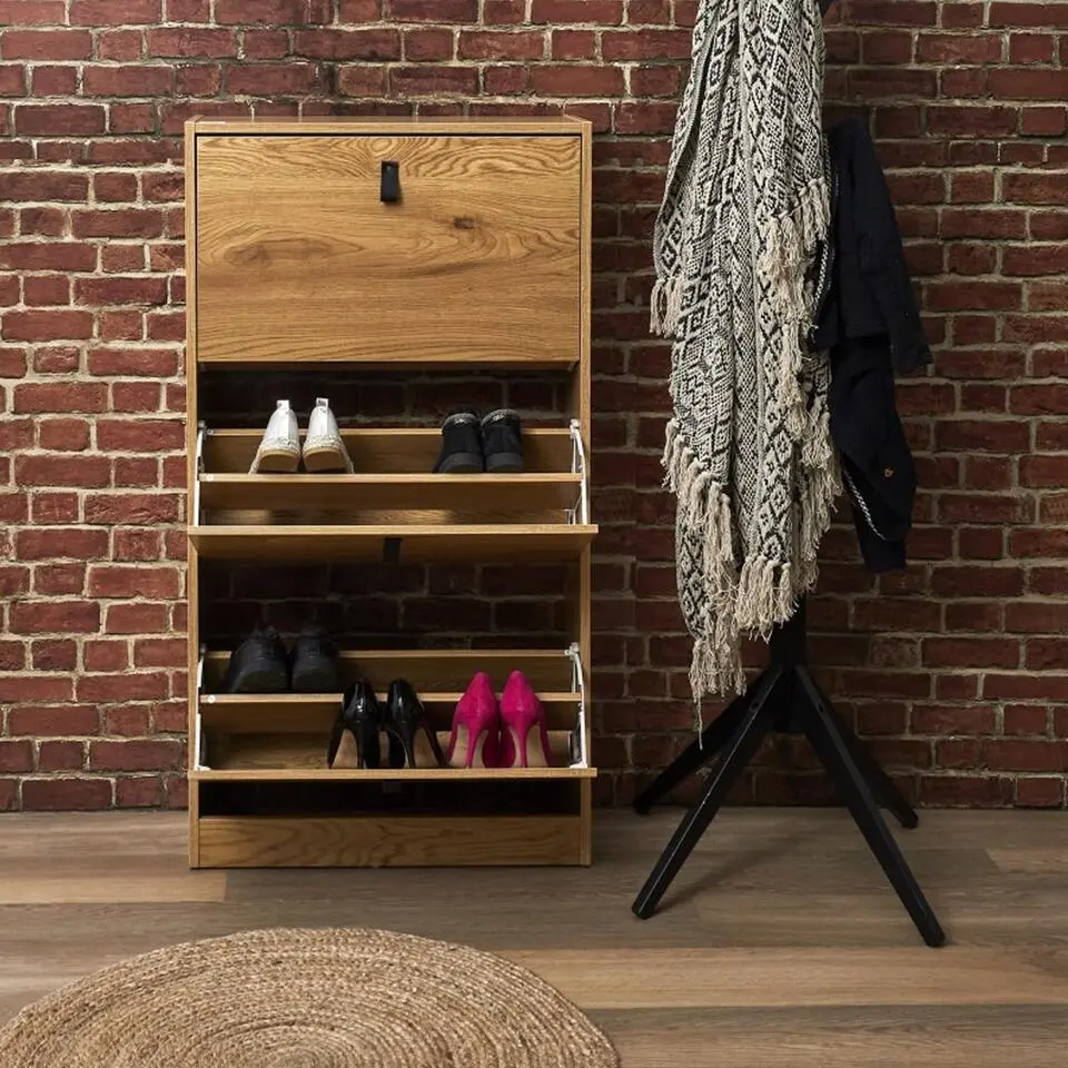 CALICOSY - Schoenenkast - Eiken - 117x63x24 cm