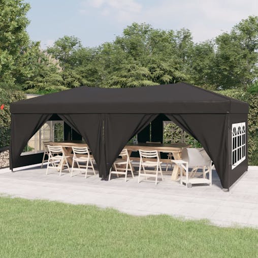 NNEVL Folding Party Tent with Sidewalls Anthracite 3x6 m