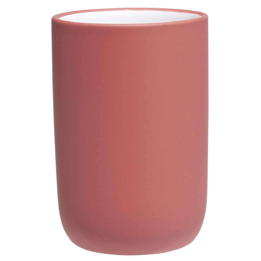 Gobelet céramique rouge intérieur blanc Ø6,8xH10cm