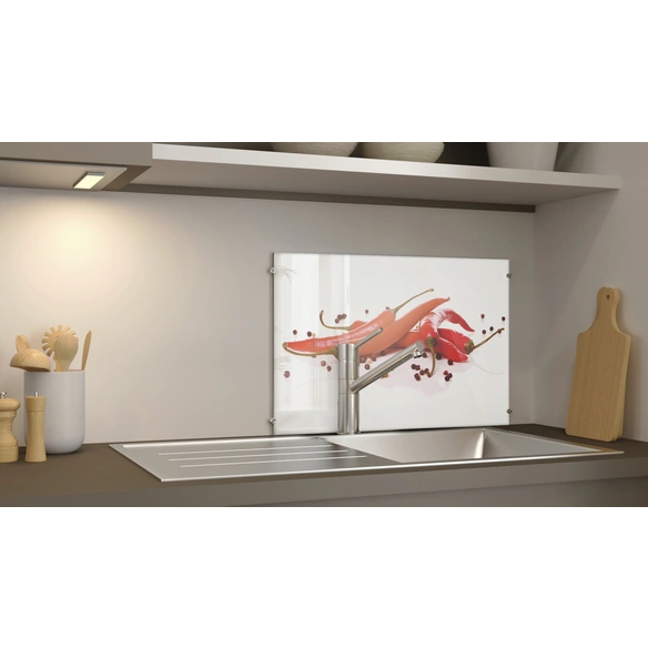 Glasboard »Fiery Chili   Pepper«, mehrfarbig, Glas