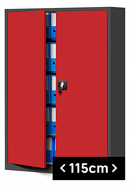 Armoire en métal verrouillable JAN H 1150 x 1850 x 400 mm rouge