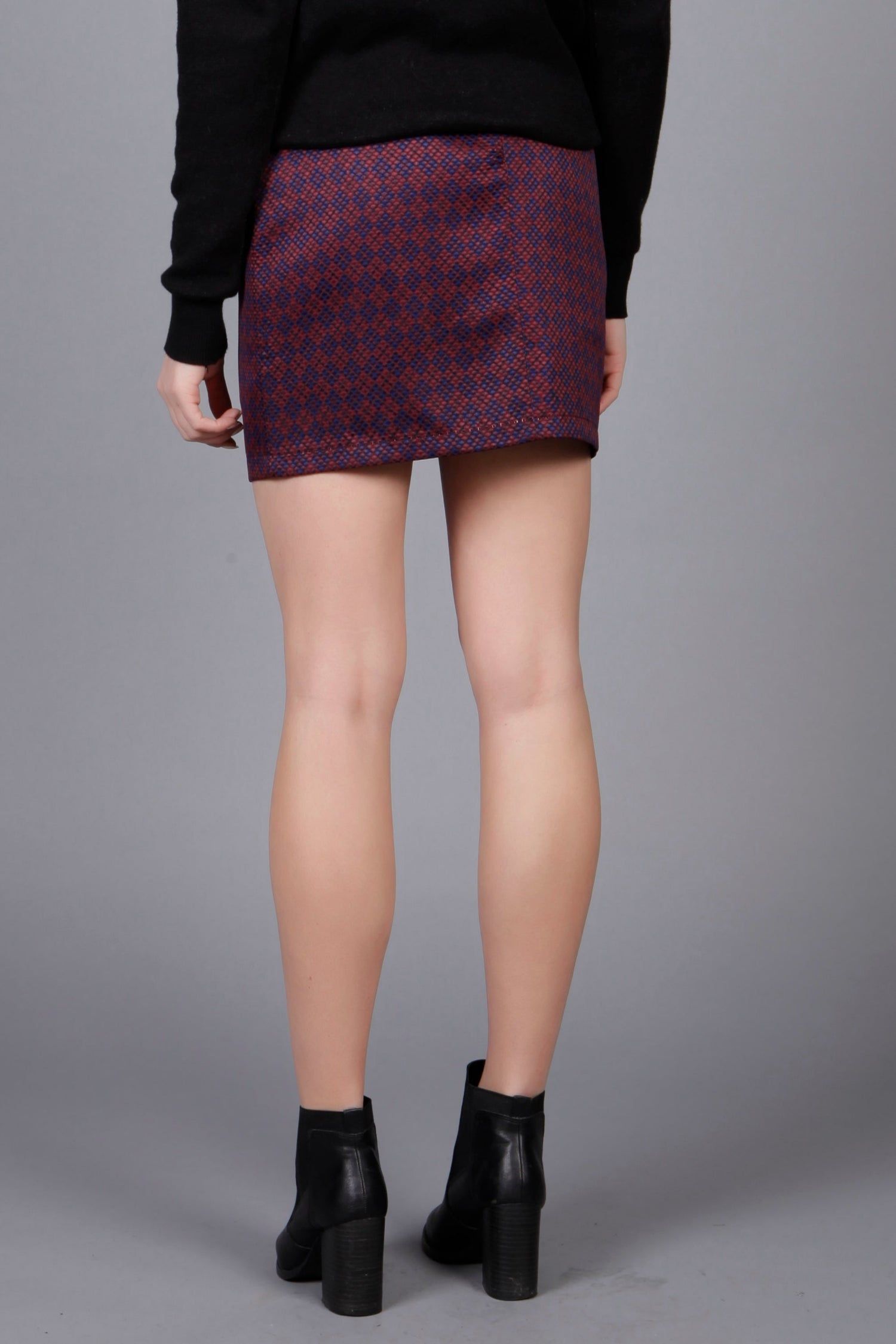 Cutie London Textured Faux Wrap Mini Skirt