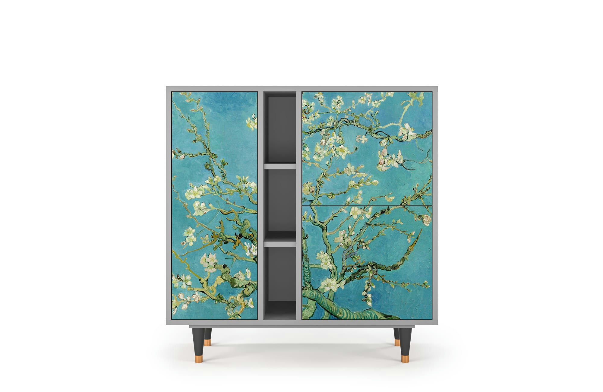 ALMOND BLOSSOM BY VAN GOGH - Buffet  bleu 3 portes L 94 cm