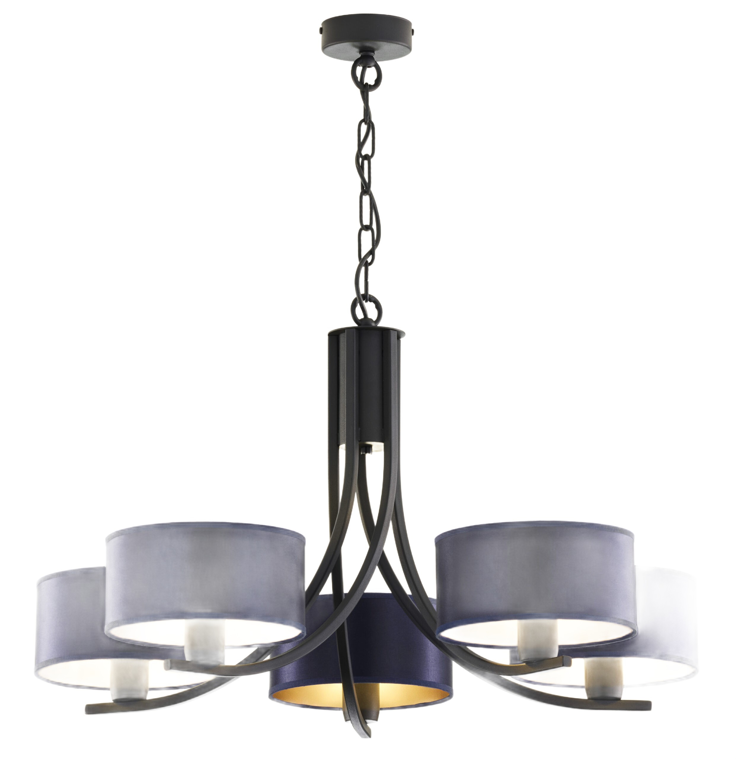 Żyrandol ARTHUR czarno-granatowy 5xE27x40W wym:71x75x75cm IP20 Jupiter