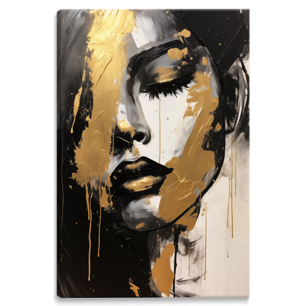 Obraz Do Salonu Nowoczesny Złoty Portret 20x30cm