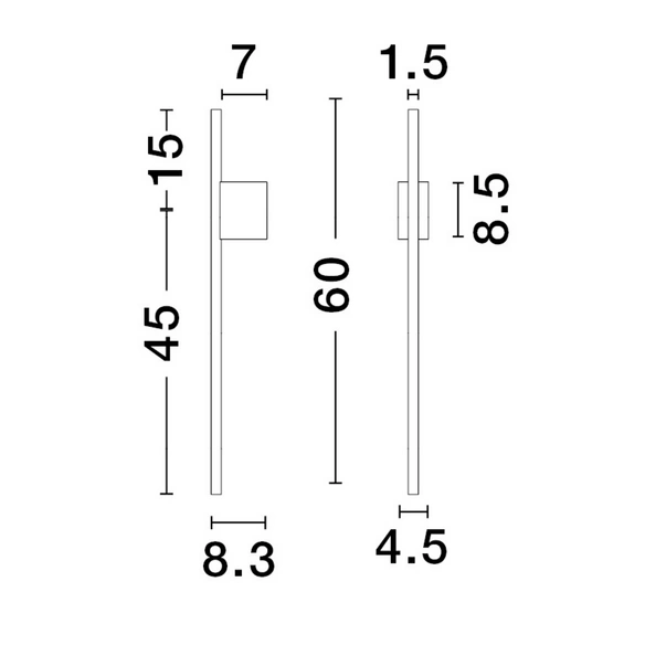 Wandleuchte »Tien «, LED, 10 W, Höhe: 60 cm, schwarz