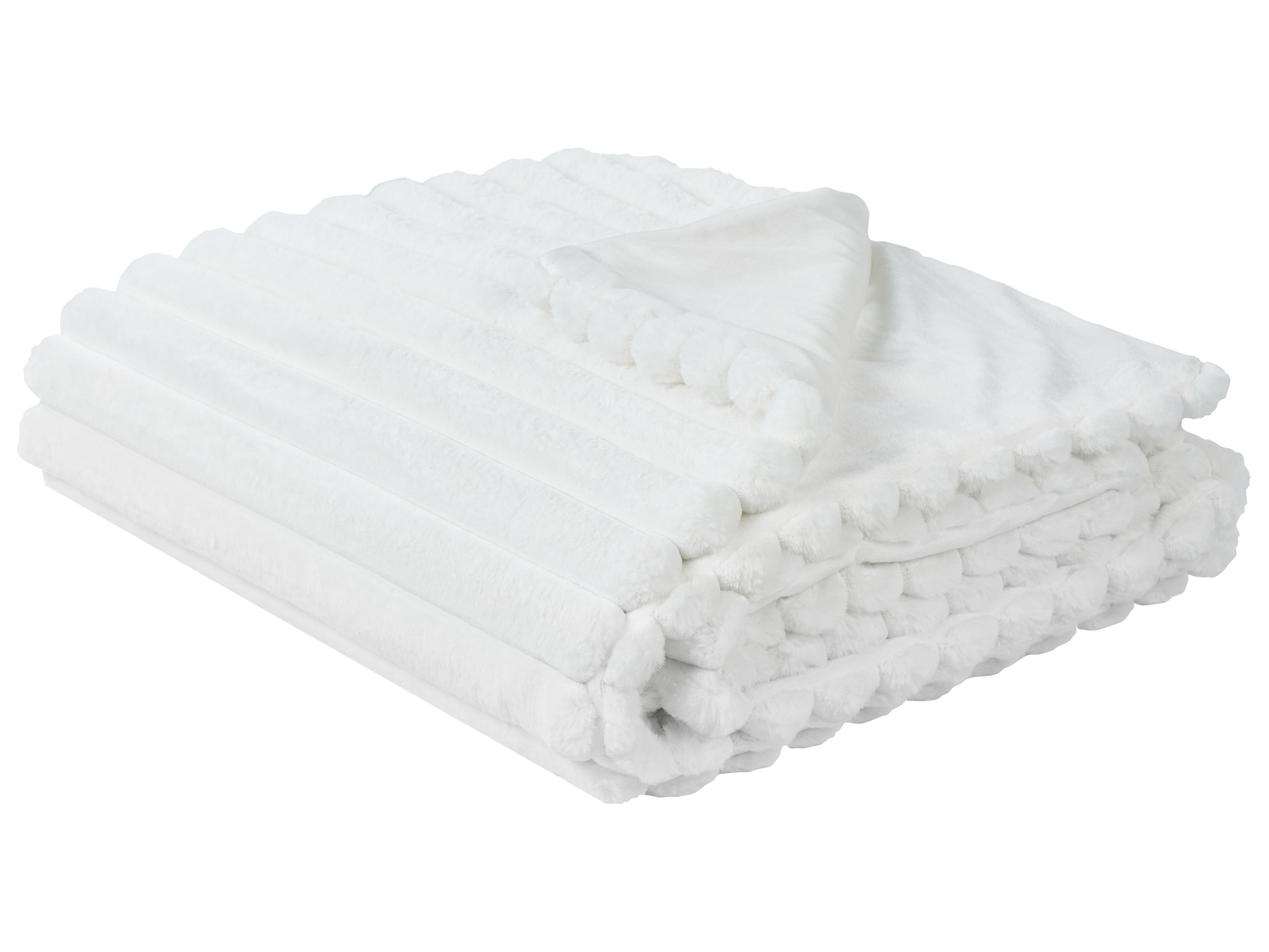 Bedspread RAKYA Faux Fur 150 x 200 cm White