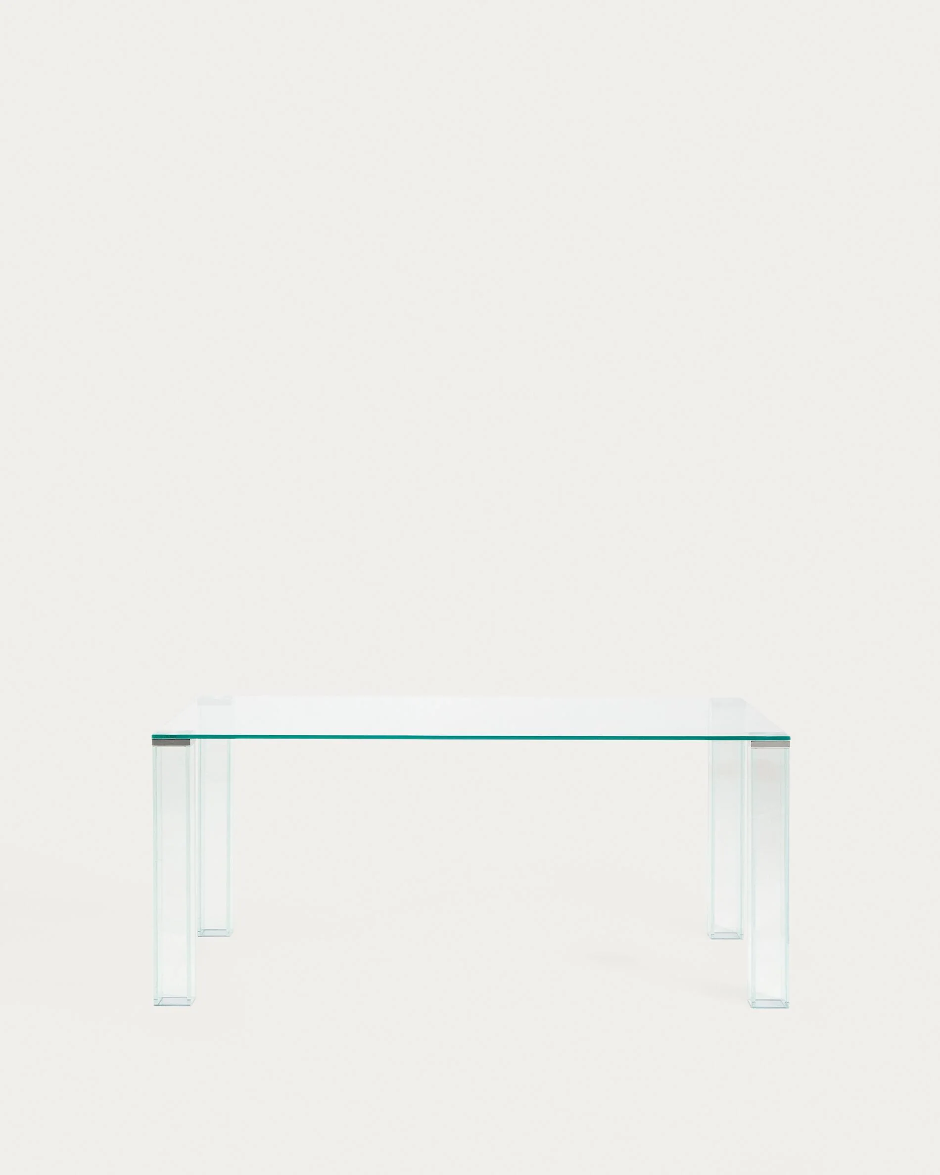 Adularia table in clear tempered glass 160 x 90cm