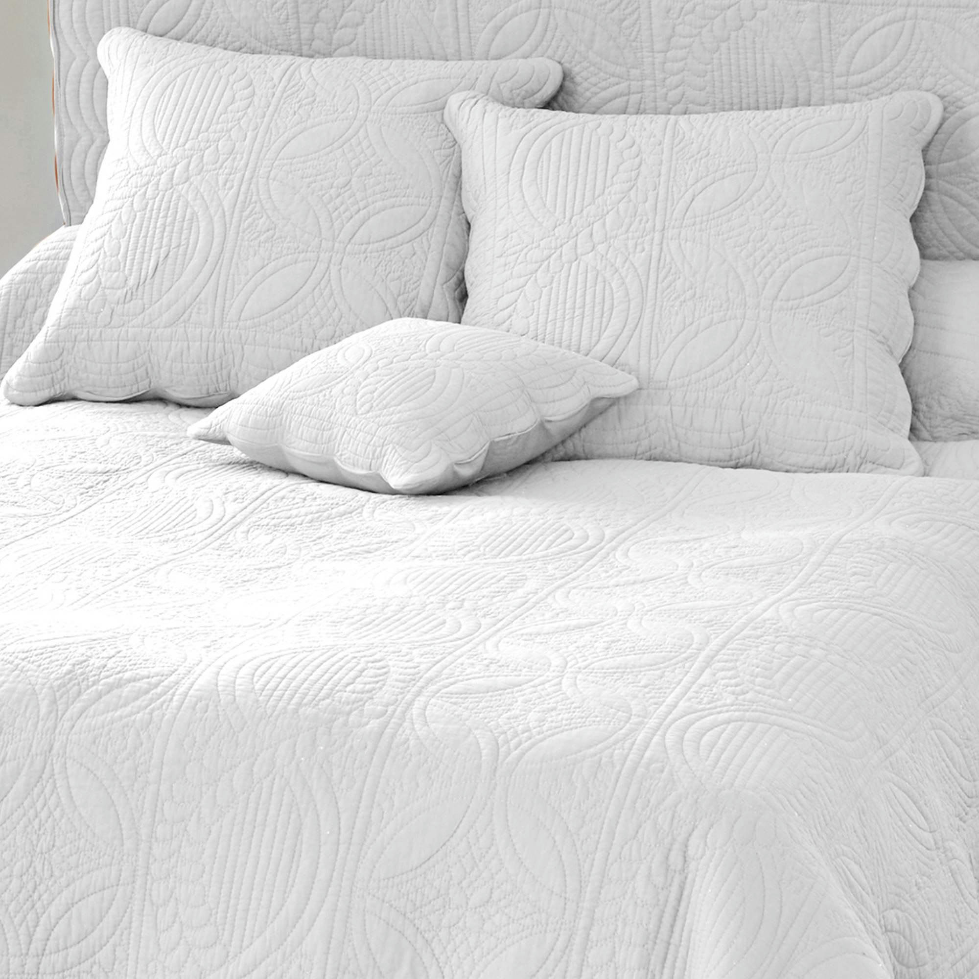 BAILLARGUES - Housse de coussin 40x40 blanc en coton