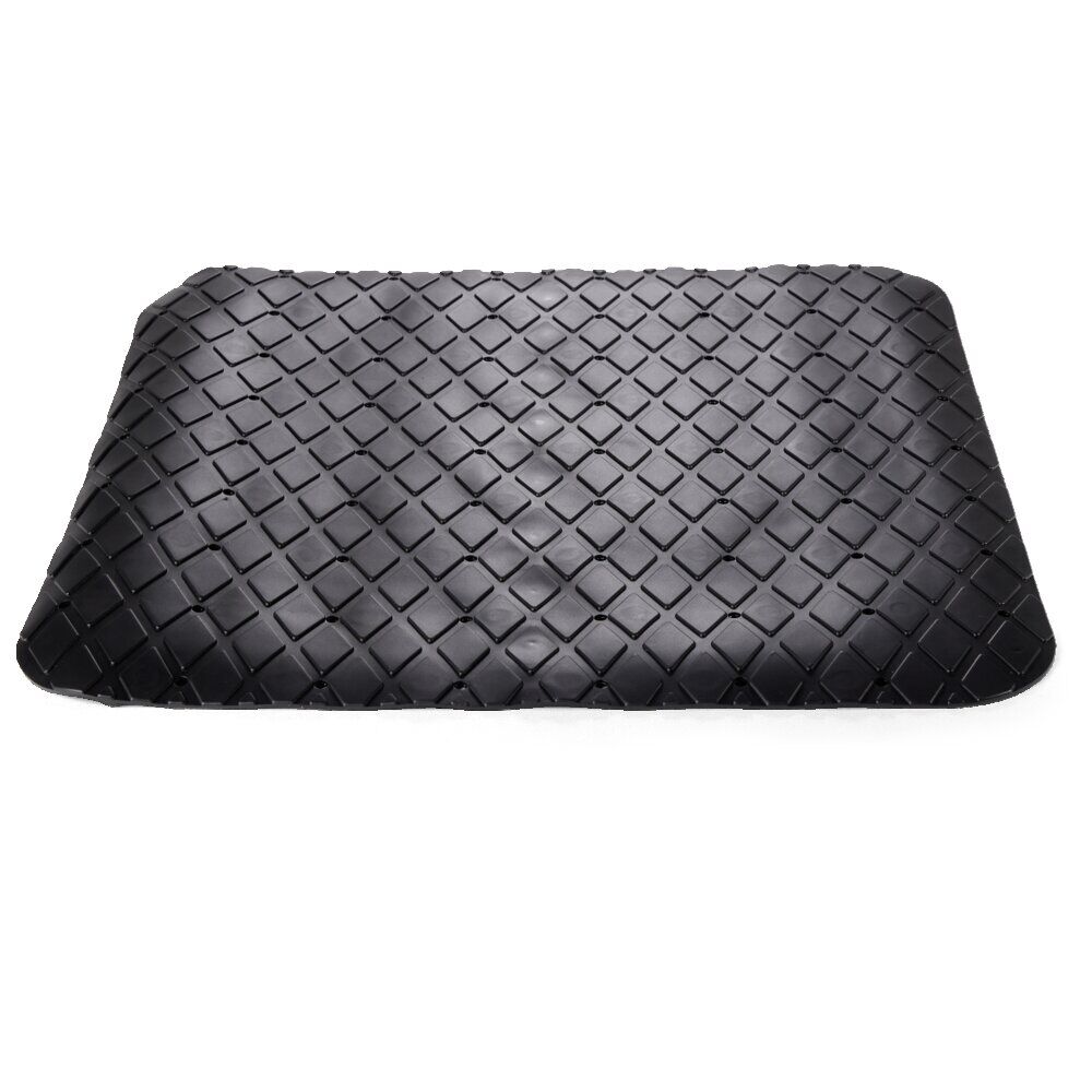 Fond de douche aspect capitonné PVC noir 49,5x50,5cm