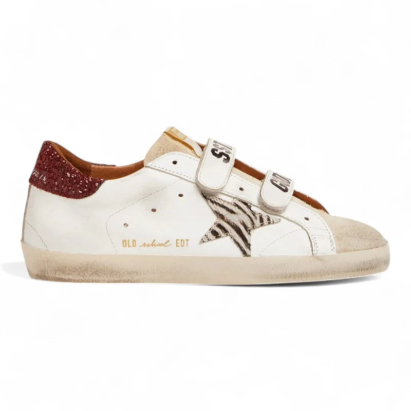 Old School sneakers with silver laminated leather star and dove-gray suede inserts