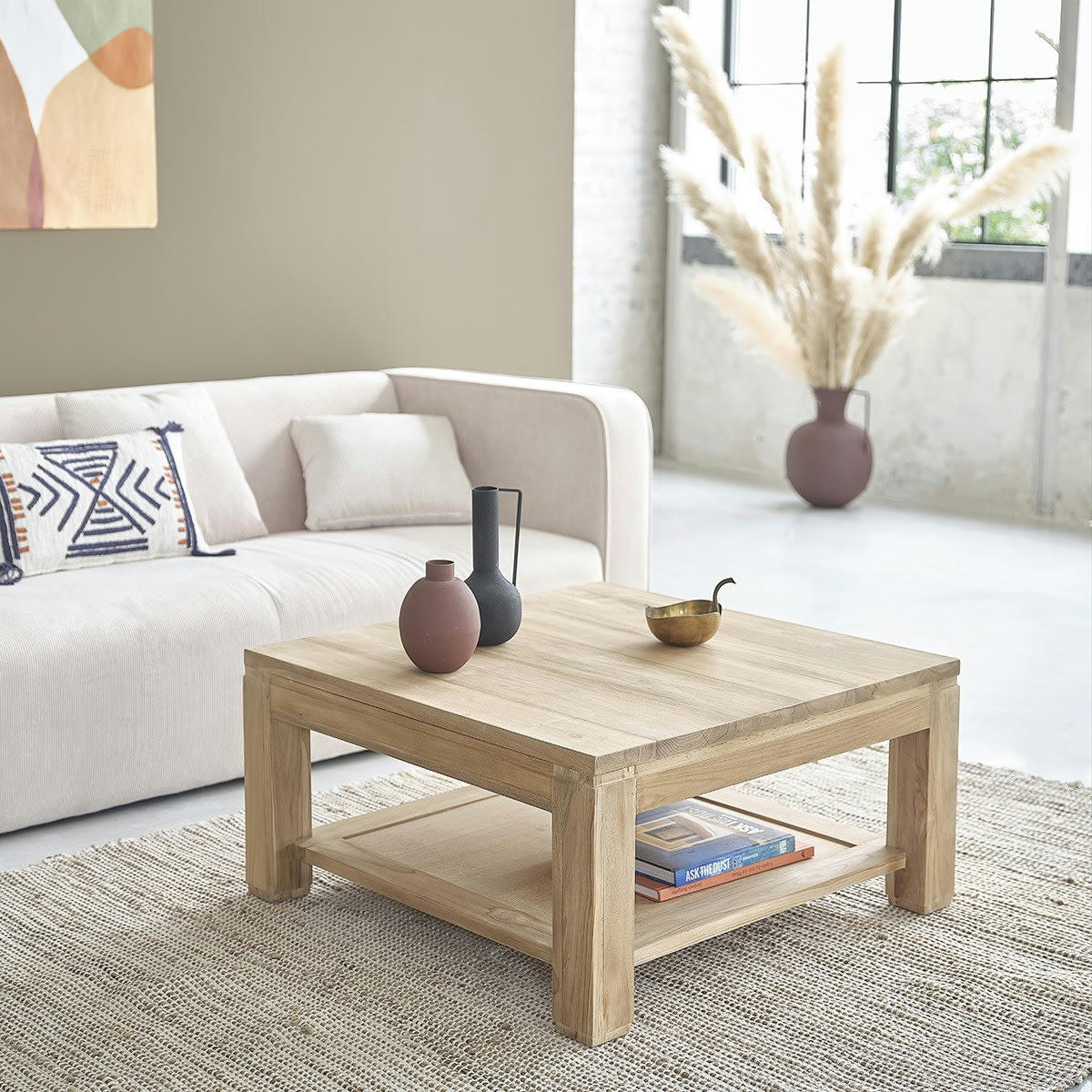 BOSTON - Table basse en teck massif