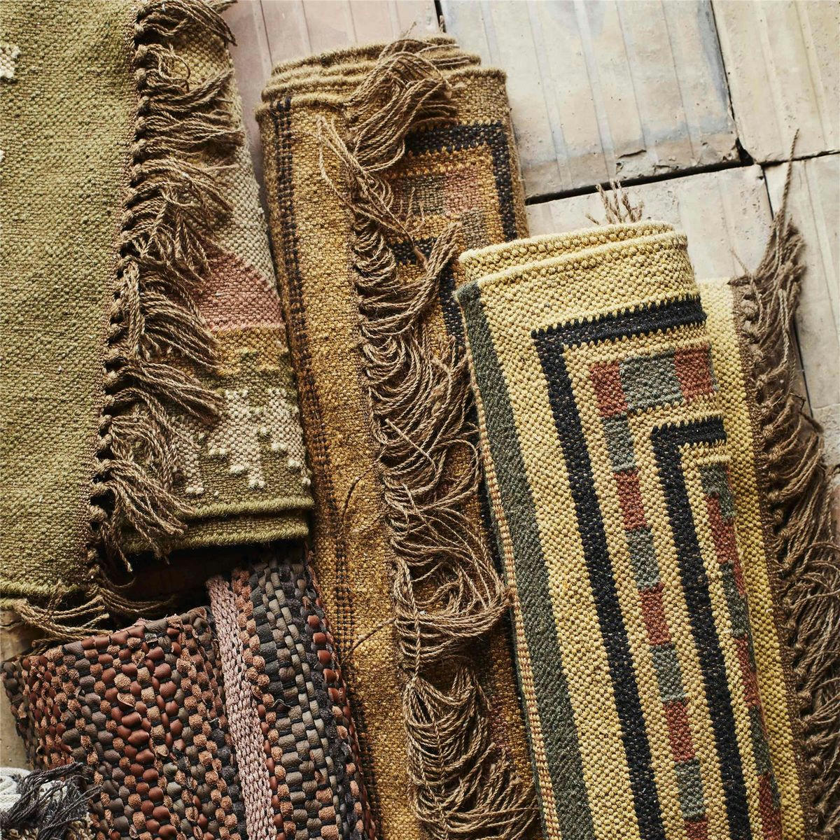 - Tapis rectangulaire en coton recyclé - 140 x 200 cm