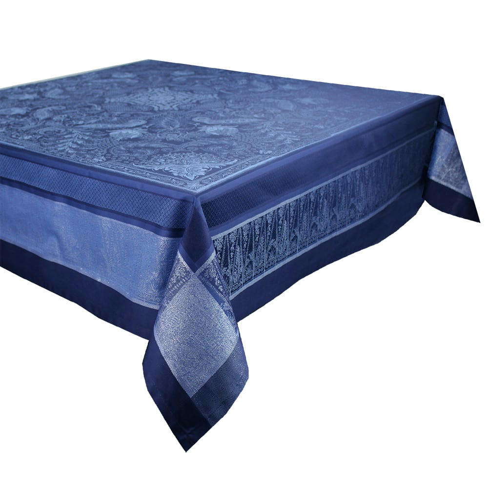 PERSINA CREPUSCULE - Nappe antitache déperlant coton & autres fibres bleu 174X254