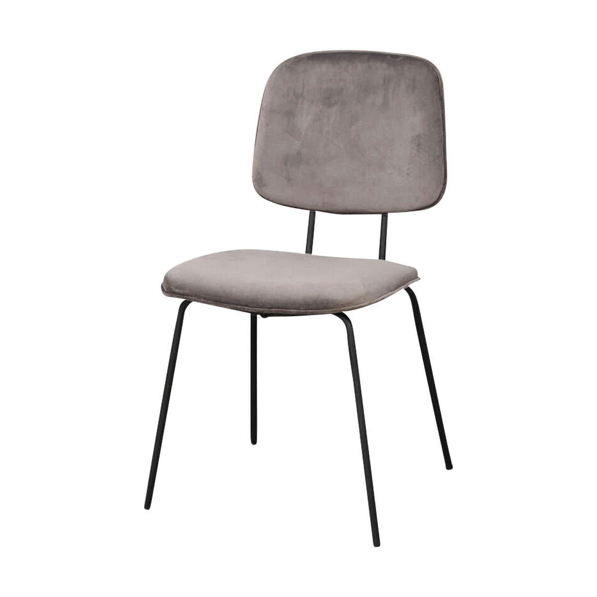Rowico Home Baldwin Eetkamerstoel Velvet Grijs - Zwart Onderstel