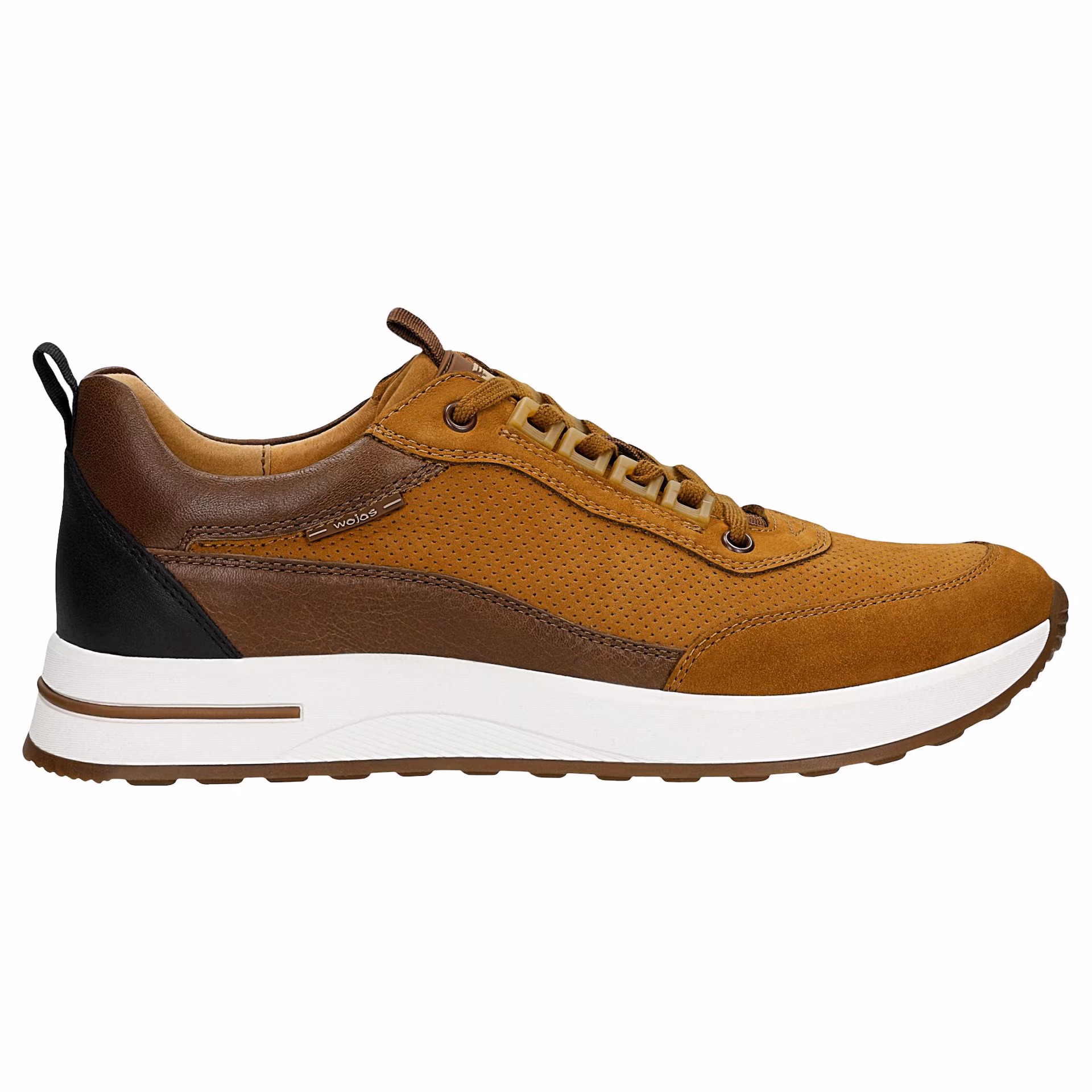 Brązowe sneakersy męskie z elementami ze skóry licowej