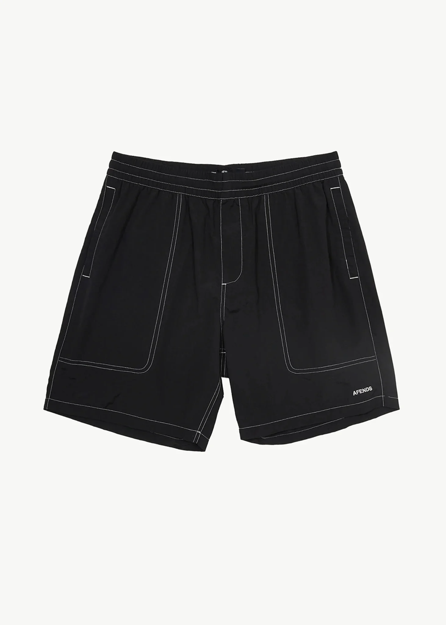 AFENDS Mens Baywatch - Swim Short 18 - Black