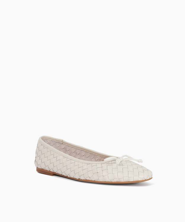 Heat Ecru - Wide Fit Woven Ballet Flats