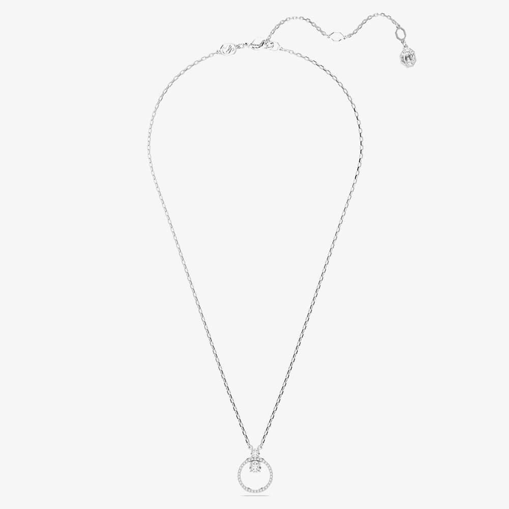 Swarovski Constella Rhodium Plated White Circle Necklace 5692261