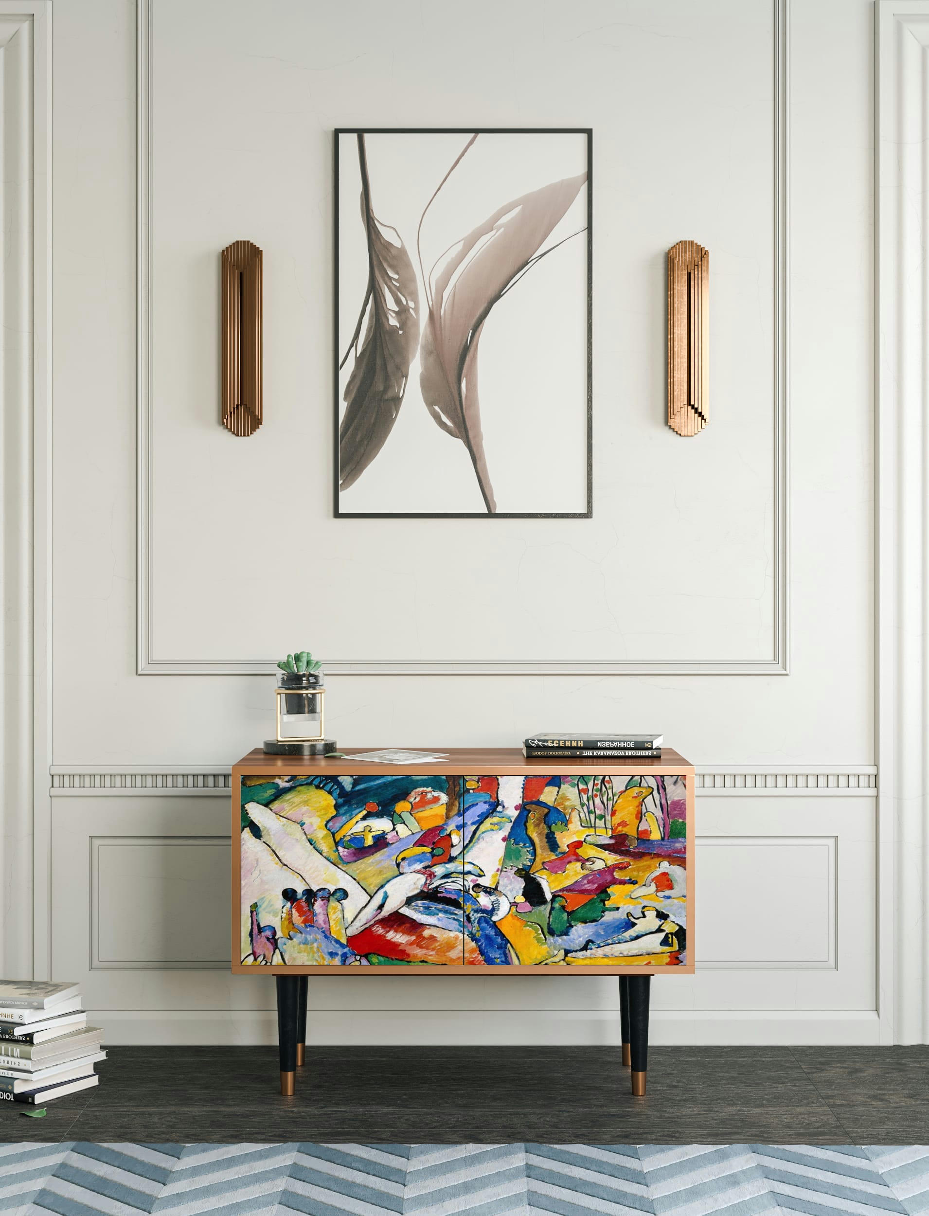 IMPROVISATION 26 BY WASSILY KANDINSKY - Buffet bas  multicolore 2 portes L 94 cm