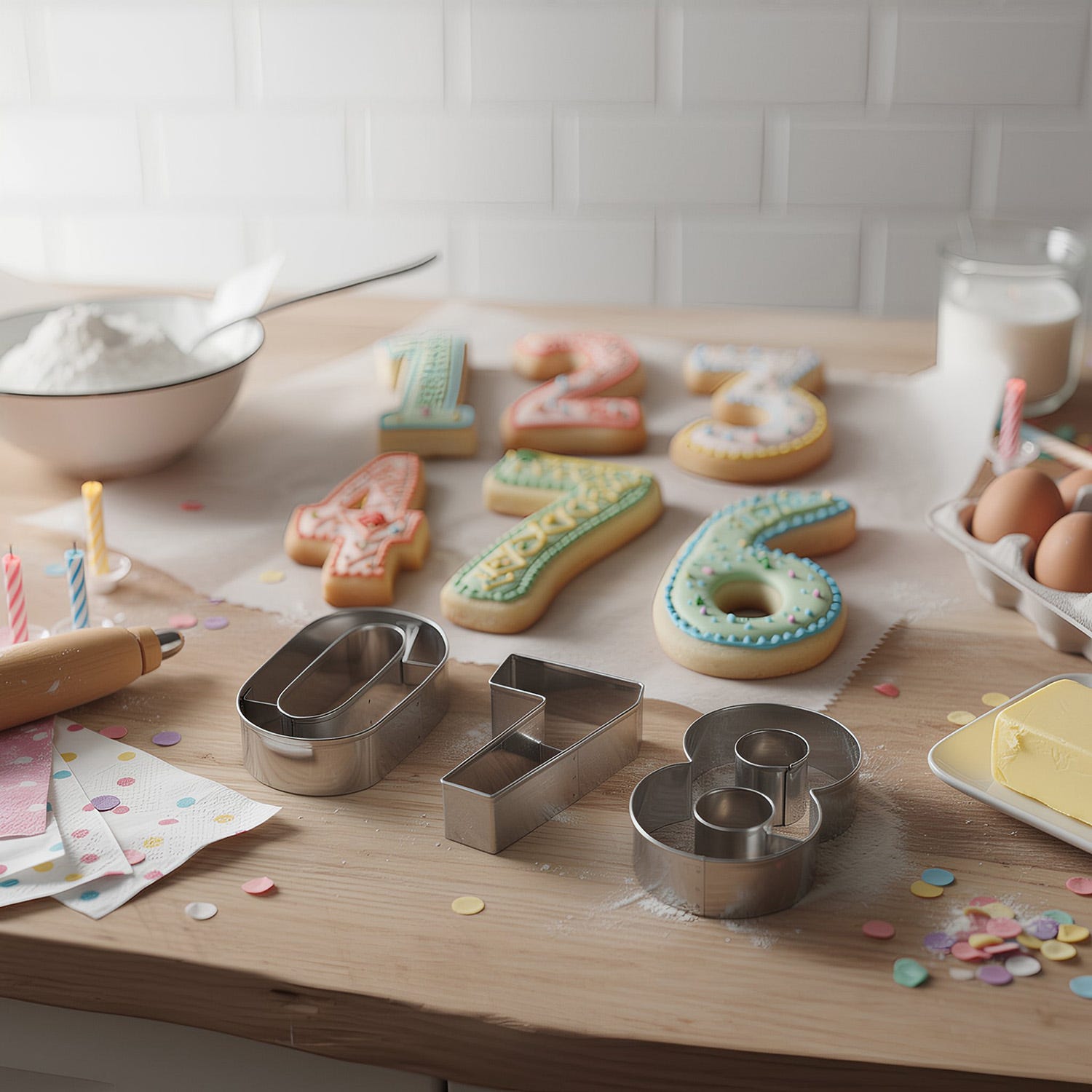 Set tagliabiscotti numeri acciaio inox Baker's Secret