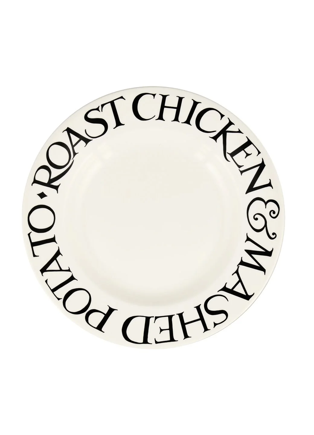 Seconds Black Toast Roast Chicken Large Dinner Plate, 10.5 Inch