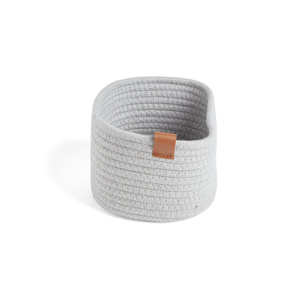 Panière de rangement coton tressé rose 22x16xH11cm - petit modèle