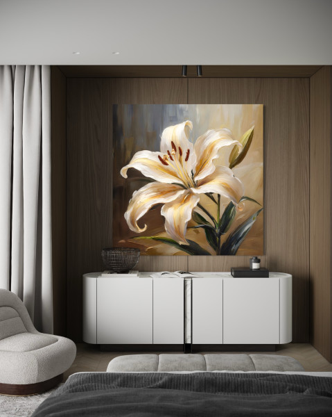 Feeby Obraz na płótnie, Lilia Kwiat Malowany 30x30