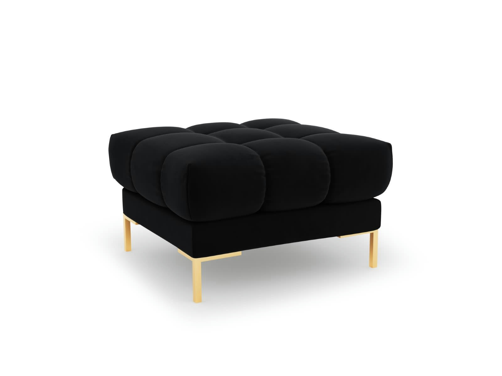 MAMAIA - Pouf 1 place en tissu velours noir