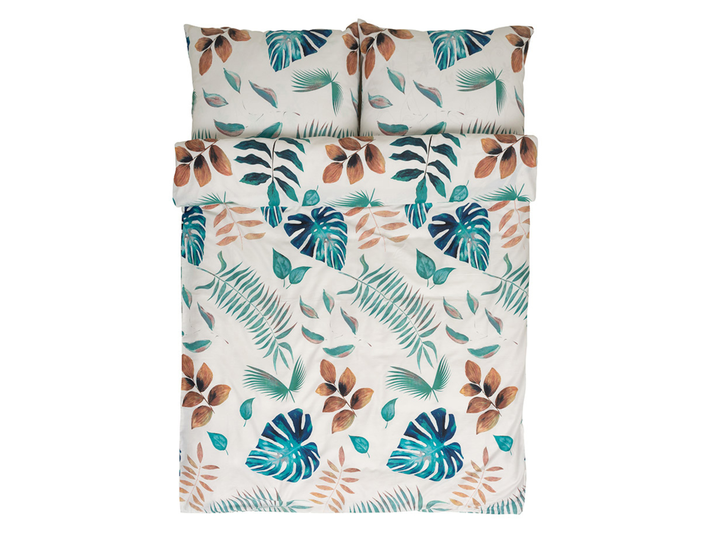 Komplet pościeli Monstera bawełna 200x220 cm   2x70x80 cm
