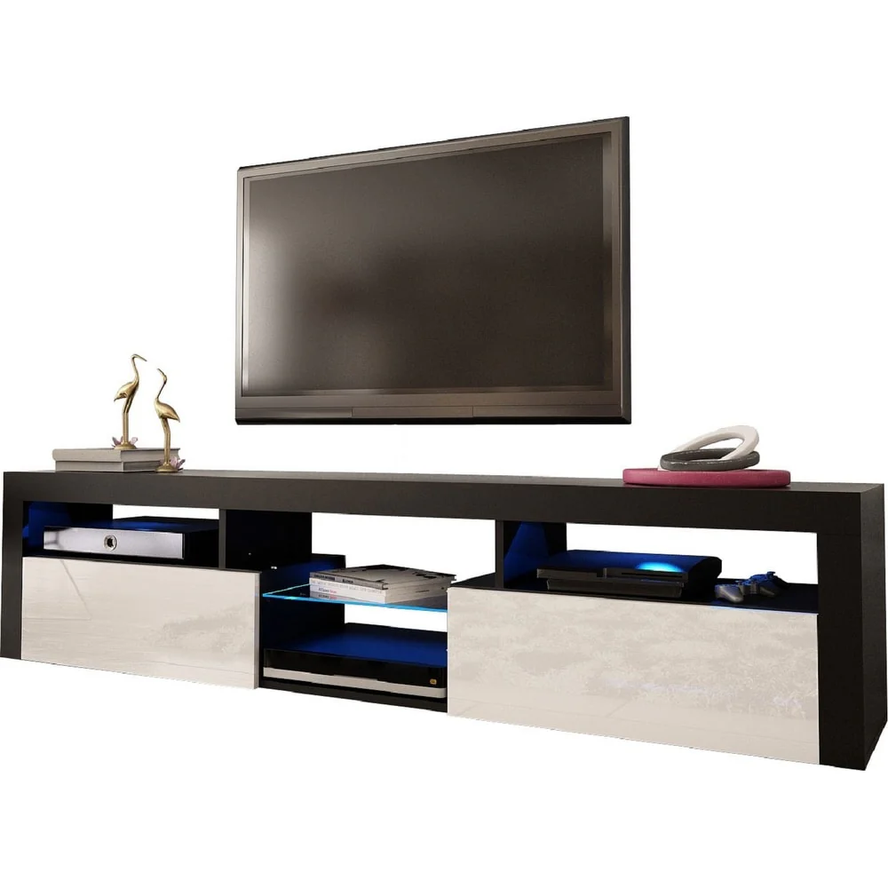 Bari 200 Wall Mounted Floating 79 TV Stand with 16 Color LEDs