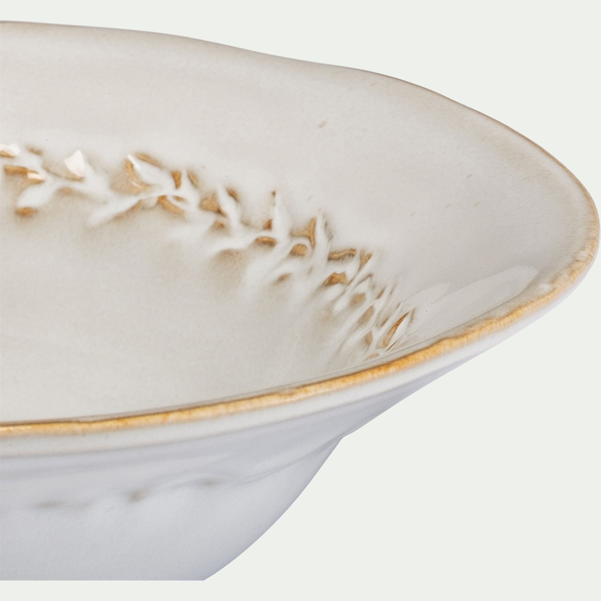 ALBA - Assiette creuse en grès D22,5cm - beige alpilles