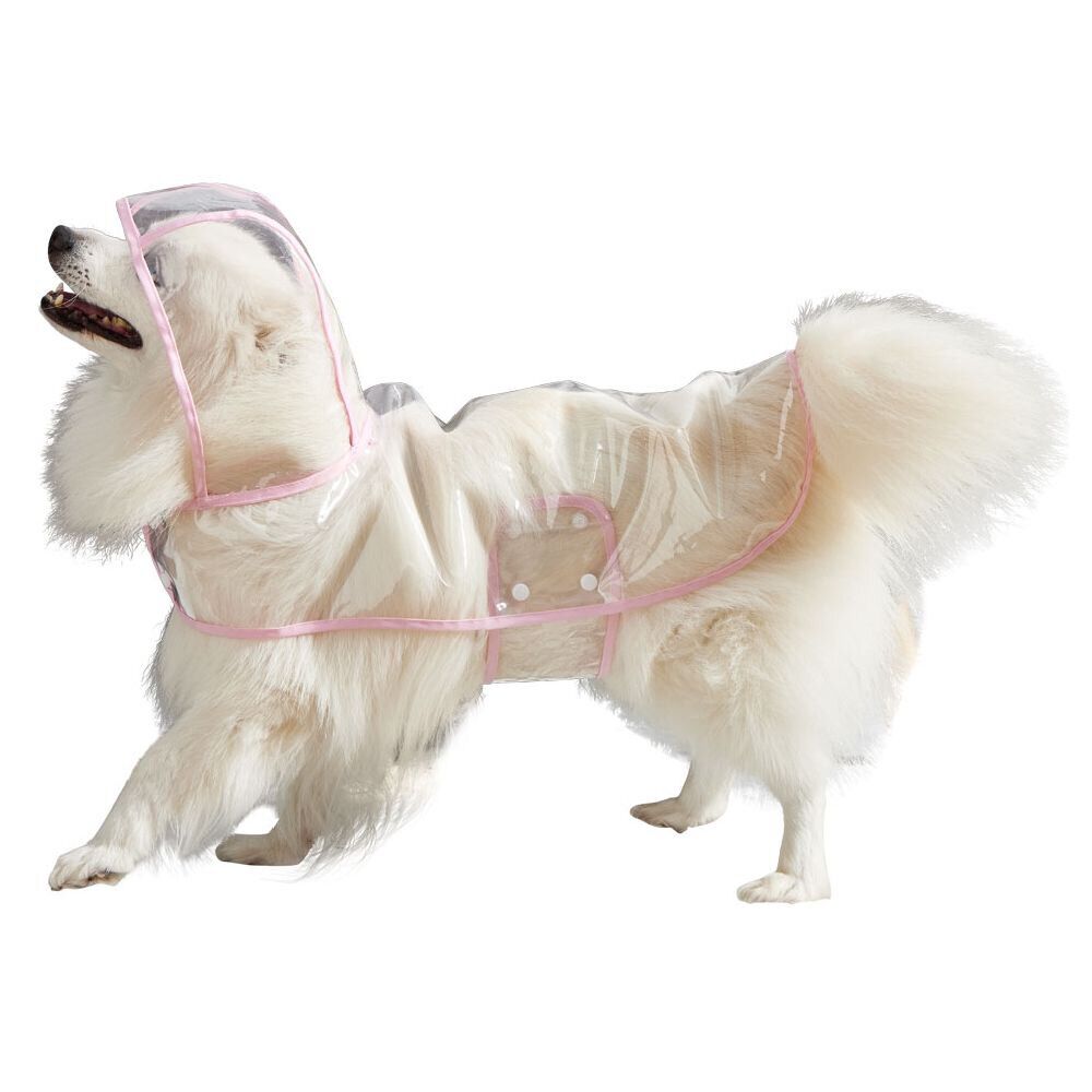 Manteau de pluie imperméable transparent pour chien - Taille L