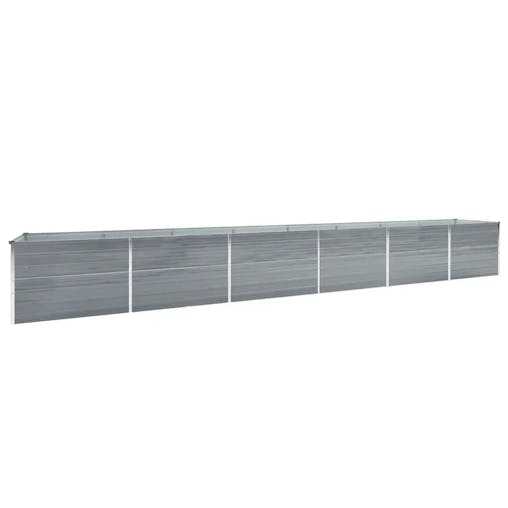 NNEVL Garden Raised Bed Galvanised Steel 600x80x45 cm Grey