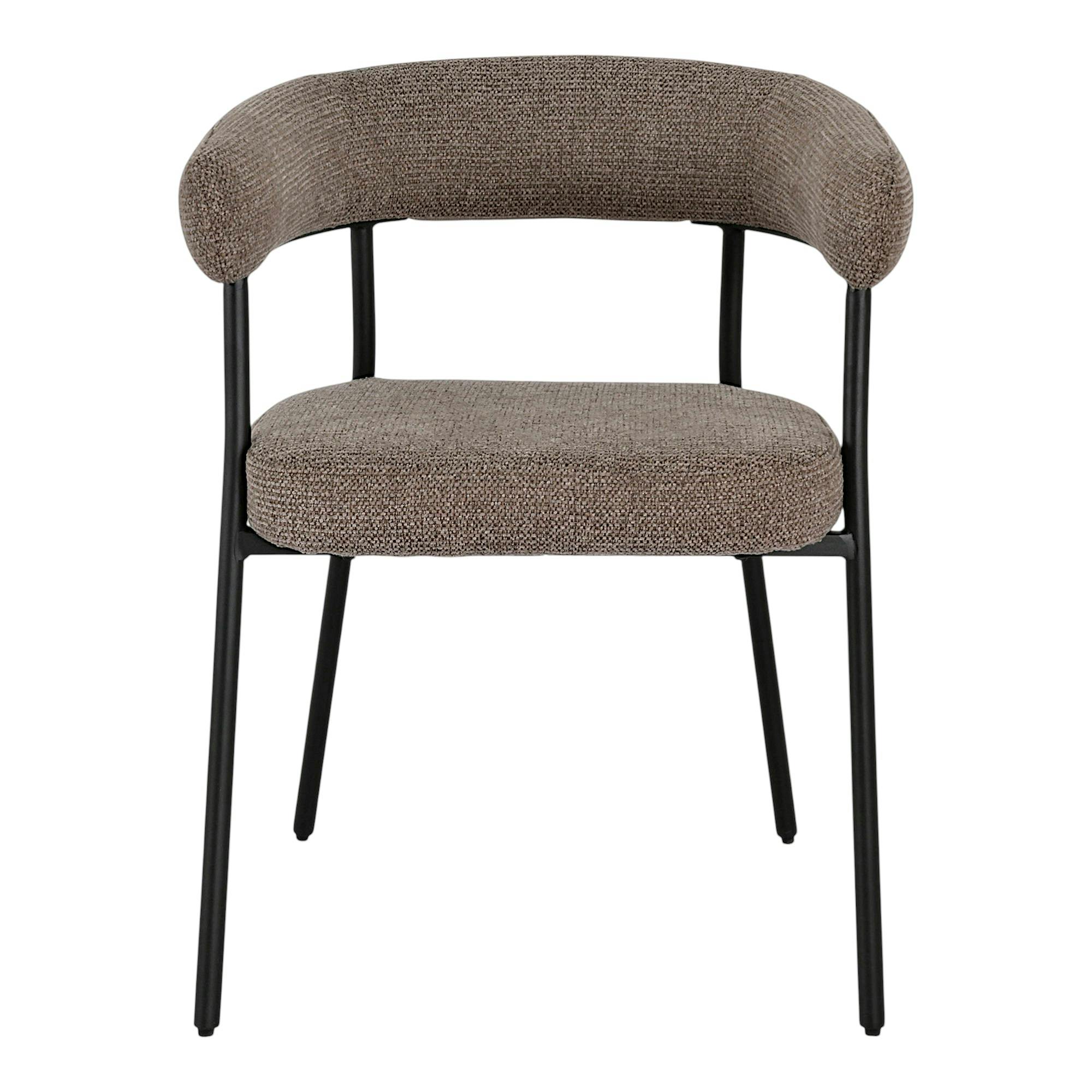 Chaise de salle à manger marron avec dossier bandeau (lot de 2) BERLIN