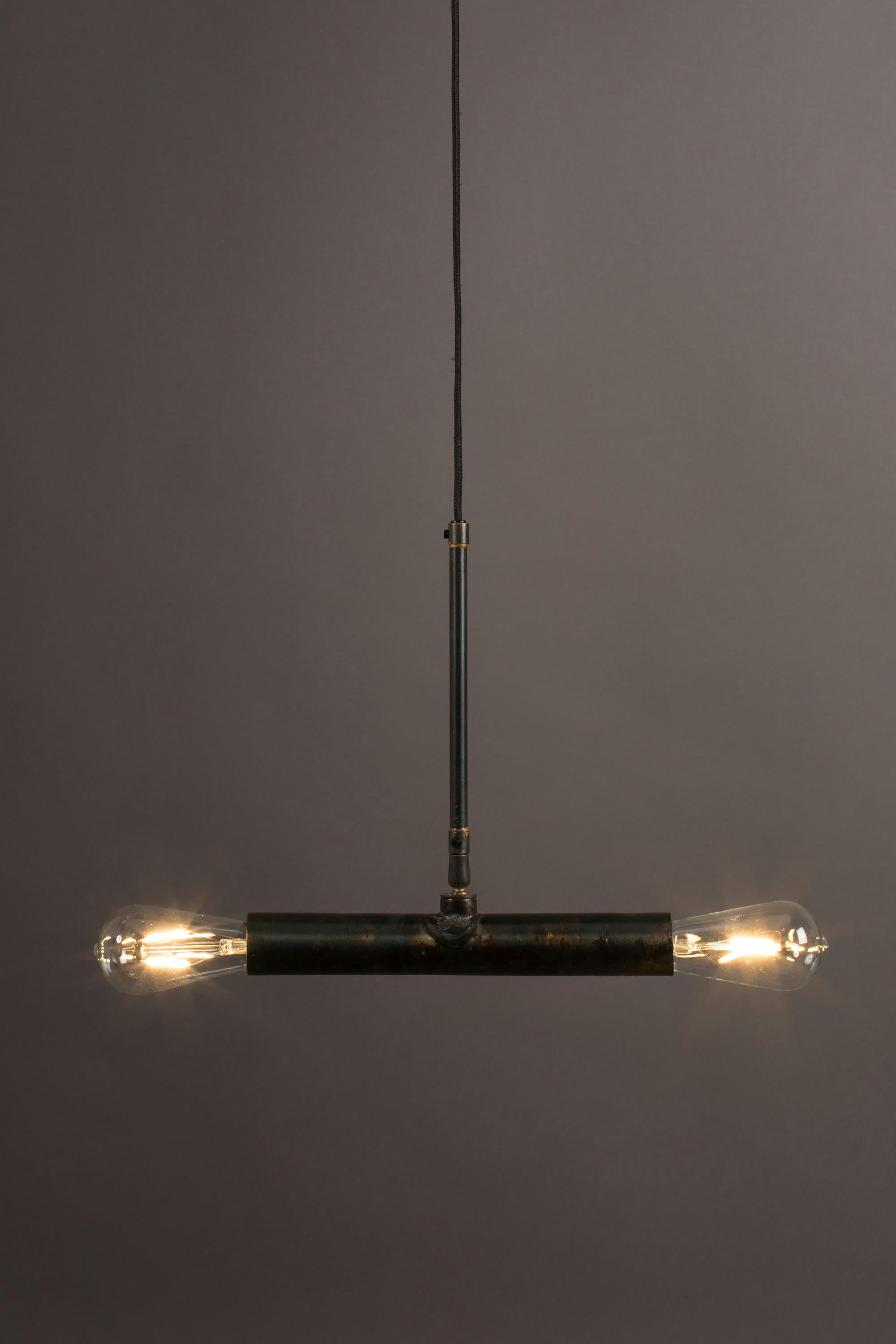 DOPPIO - Suspension deux ampoules en métal noir