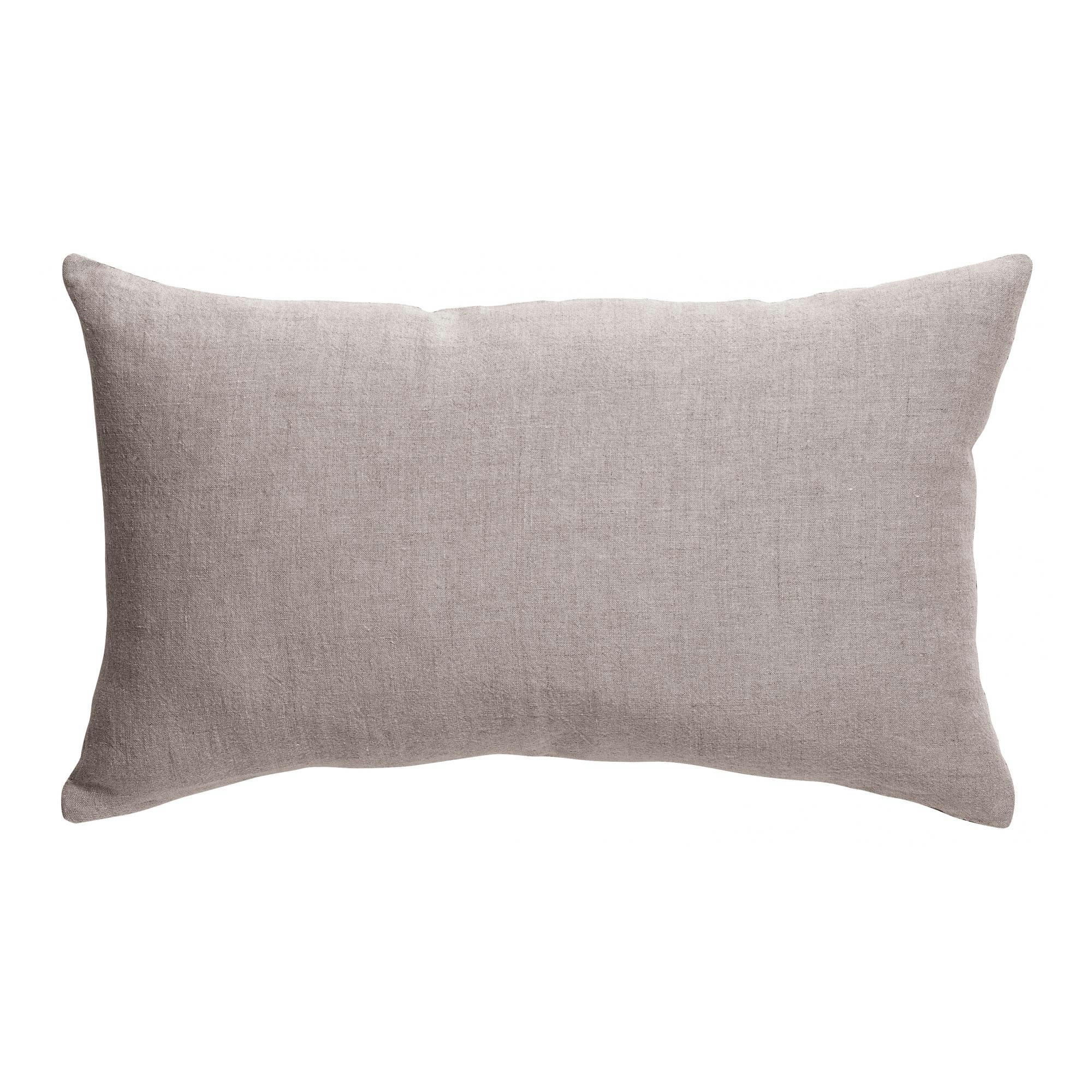 ZEFF - Coussin uni  en lin orage 30 x 50