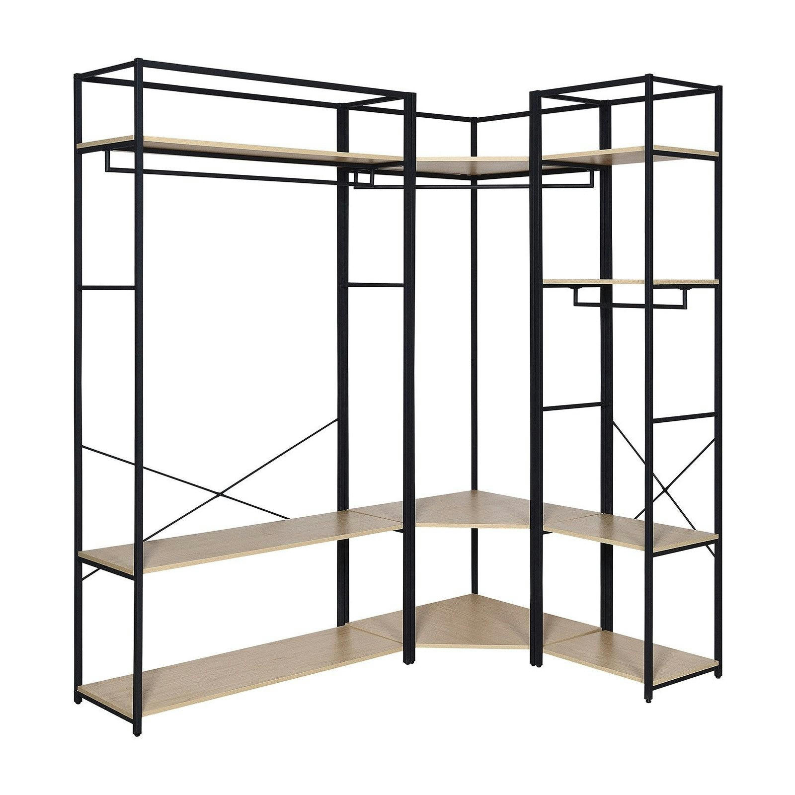 JUNE - Portants vêtements bois et métal NOIR - Lot de 3 -