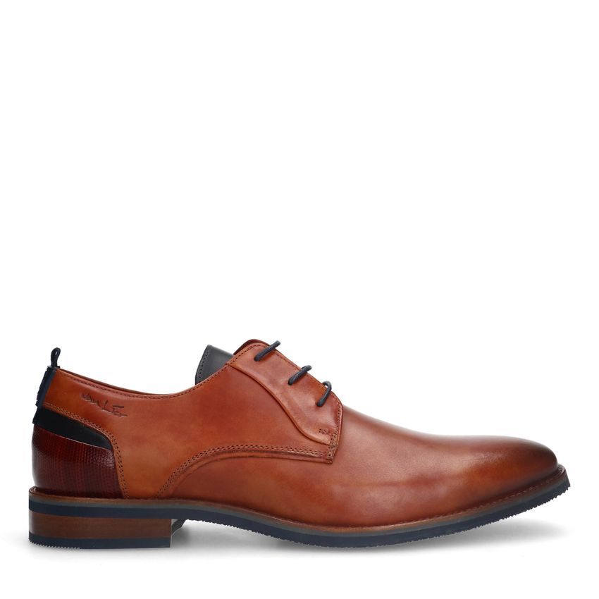 Van Lier Cognac leren veterschoenen