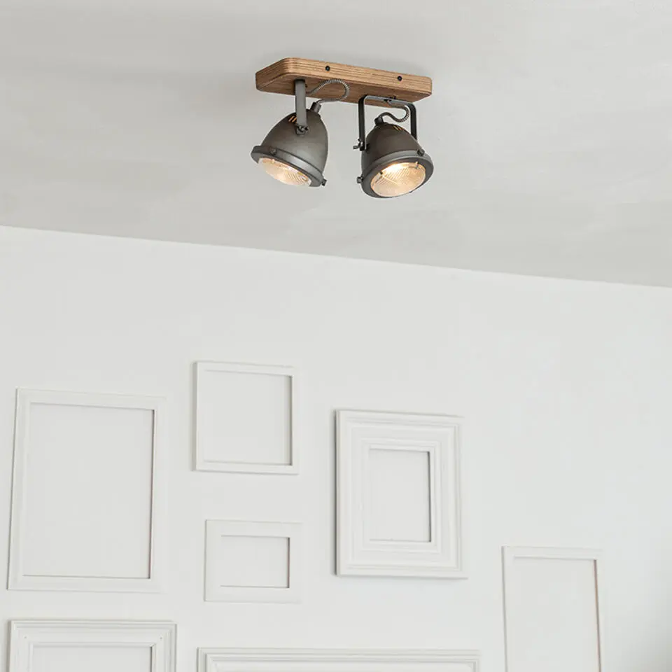 Qazqa verstelbare plafondspot emado grijs gu10