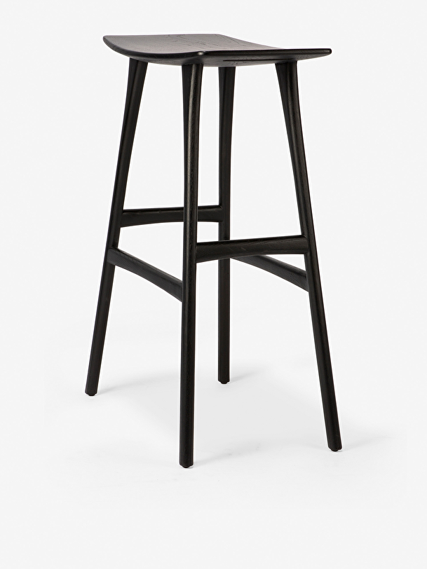 Tabouret haut osso grain - ethnicraft chene fonce