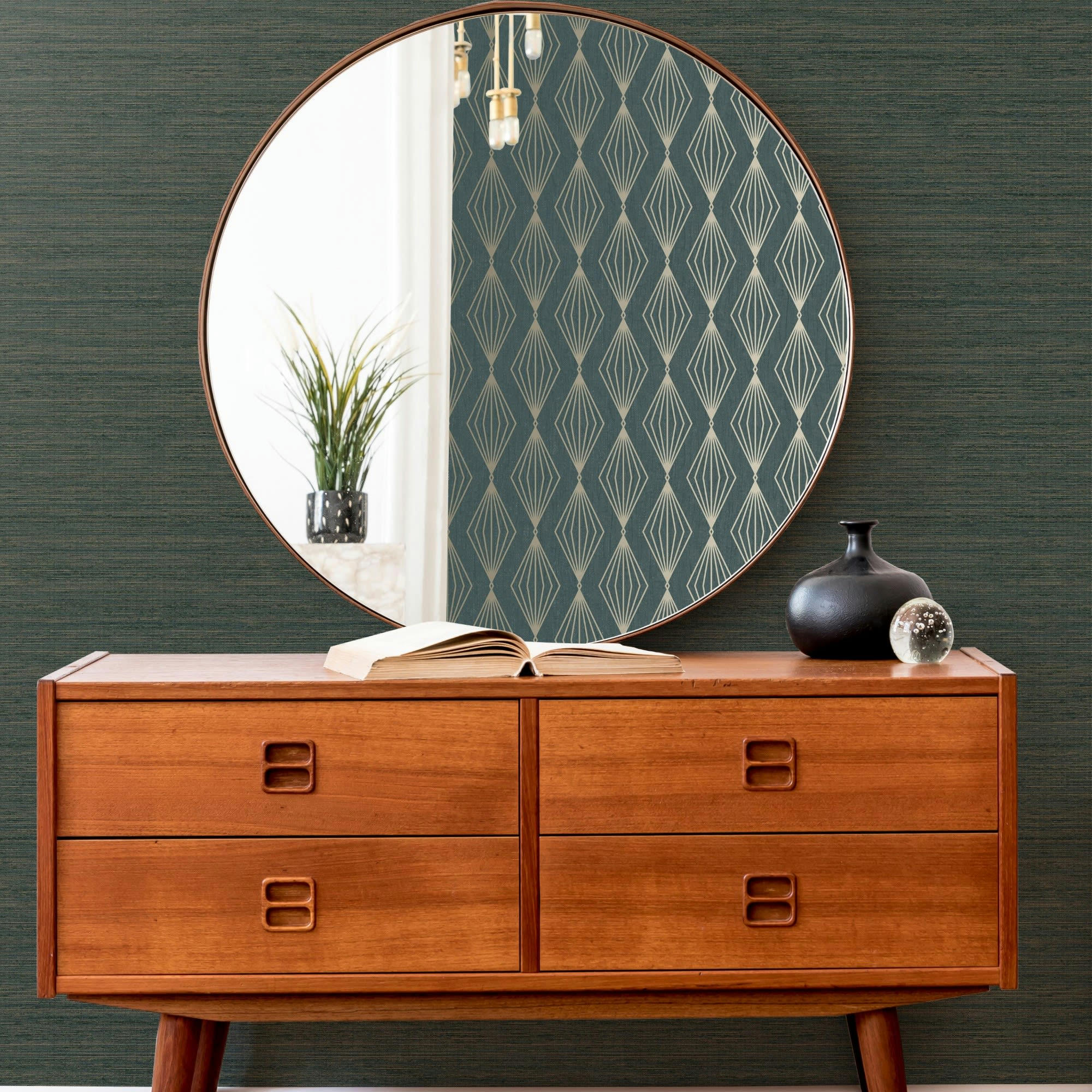 - papier peint texture dorée vert 1005x52cm