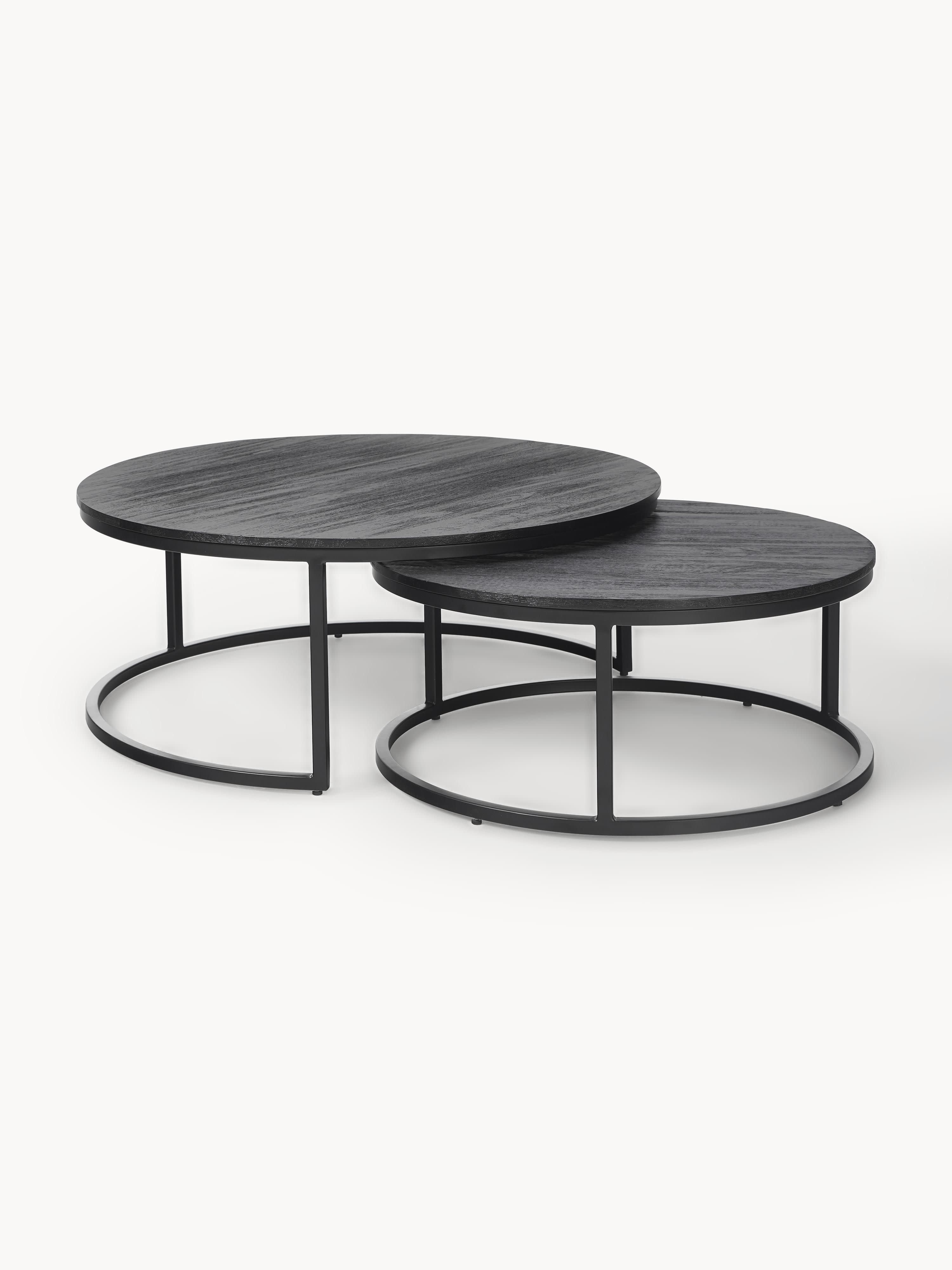 Runde Couchtische Andrew aus Mangoholz, 2er-Set