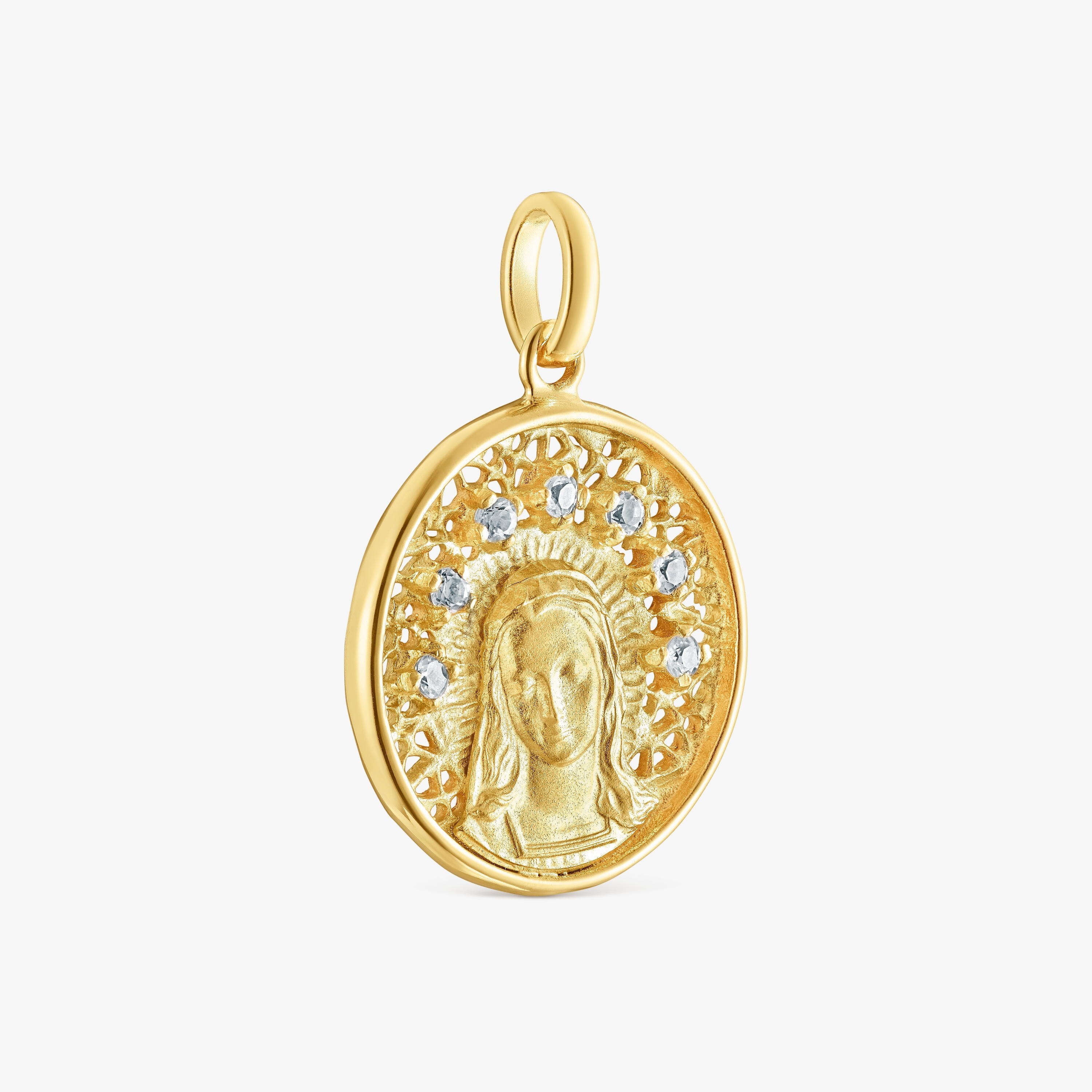 Medalla pequeña con baño de oro 18 kt sobre plata y topacio Tamara Falcó X TOUS